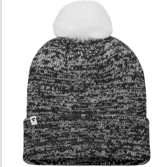 Boston Bruins Fanatics Ladies Iconic Glimmer Pom Winter Knit Hat Gray - Picture 2 of 2